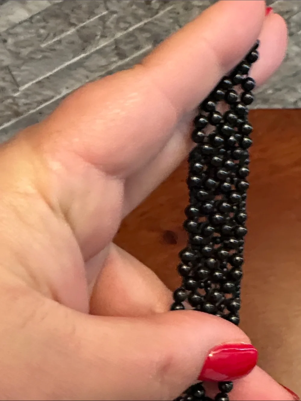 Black Beaded Stretch Hairband for Women - Classic Elastic Accessory